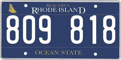 RI license plate 809818