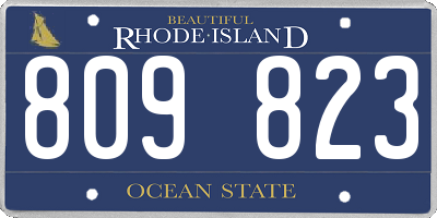 RI license plate 809823