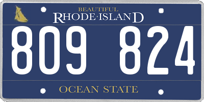 RI license plate 809824