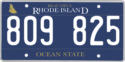 RI license plate 809825