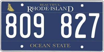 RI license plate 809827