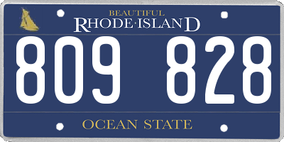 RI license plate 809828