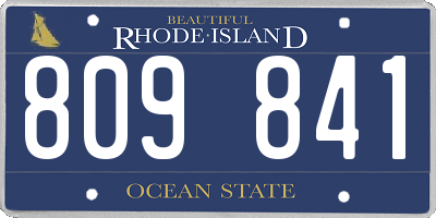 RI license plate 809841