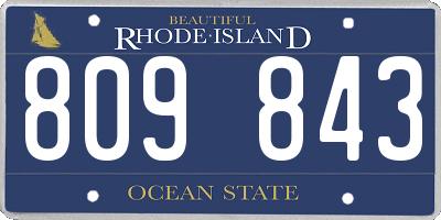 RI license plate 809843