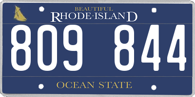 RI license plate 809844