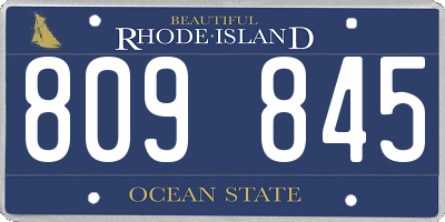 RI license plate 809845