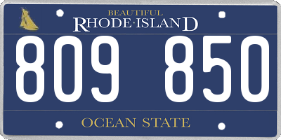 RI license plate 809850