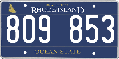RI license plate 809853