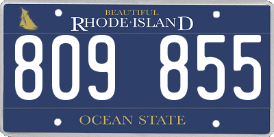 RI license plate 809855