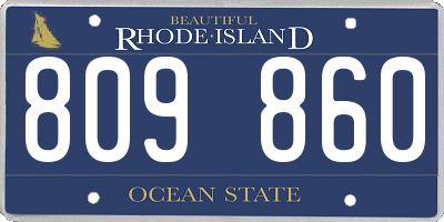 RI license plate 809860