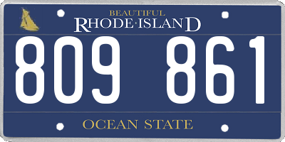 RI license plate 809861