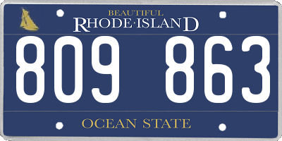 RI license plate 809863