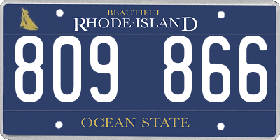 RI license plate 809866