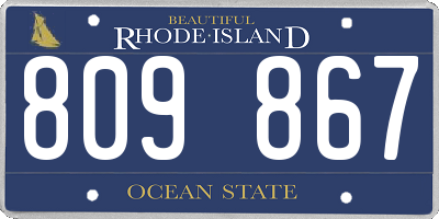 RI license plate 809867
