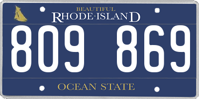 RI license plate 809869