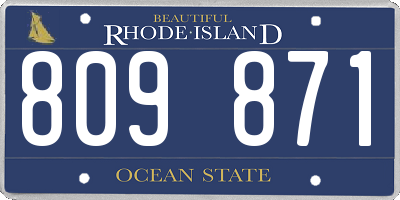 RI license plate 809871