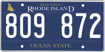 RI license plate 809872