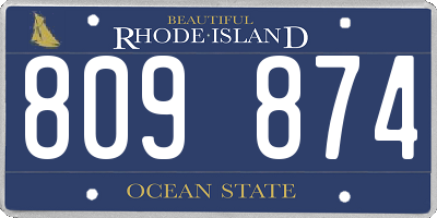 RI license plate 809874