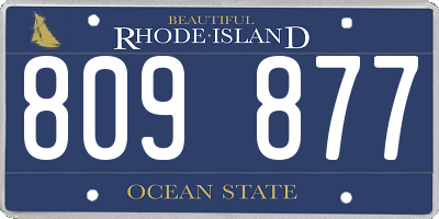 RI license plate 809877