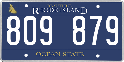 RI license plate 809879
