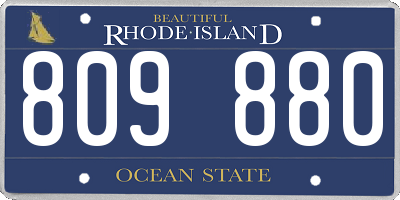 RI license plate 809880