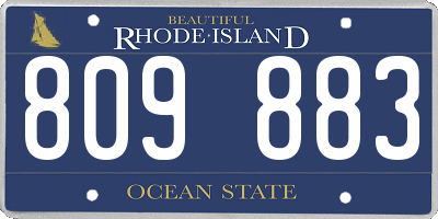 RI license plate 809883