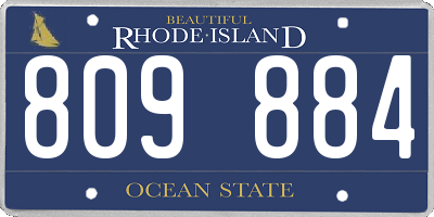 RI license plate 809884