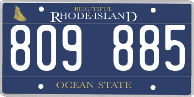 RI license plate 809885