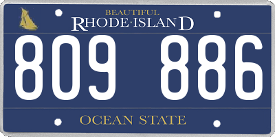 RI license plate 809886