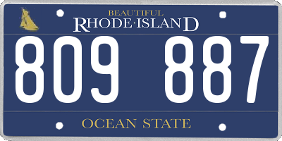 RI license plate 809887