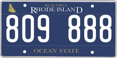 RI license plate 809888