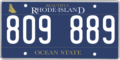 RI license plate 809889