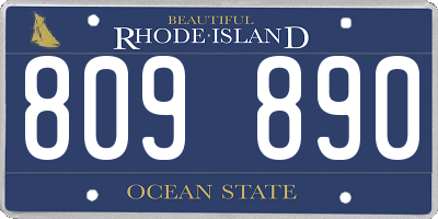 RI license plate 809890