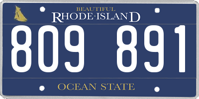 RI license plate 809891