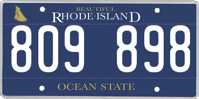 RI license plate 809898