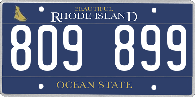 RI license plate 809899