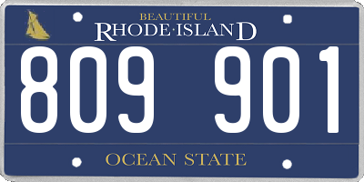 RI license plate 809901