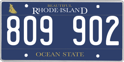 RI license plate 809902