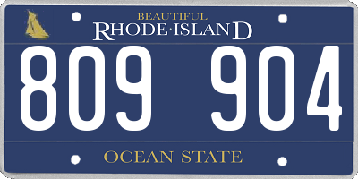 RI license plate 809904