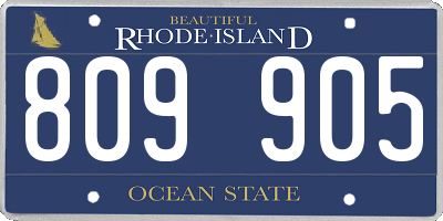 RI license plate 809905