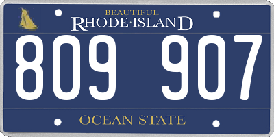RI license plate 809907