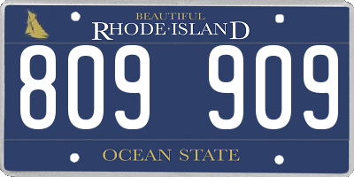 RI license plate 809909