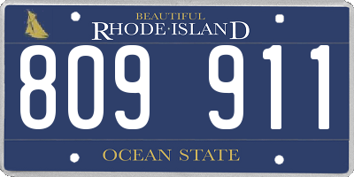 RI license plate 809911