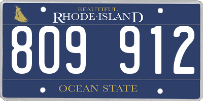 RI license plate 809912