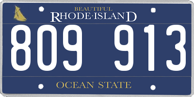 RI license plate 809913