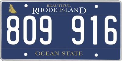 RI license plate 809916