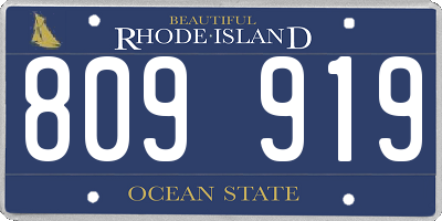 RI license plate 809919
