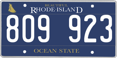 RI license plate 809923