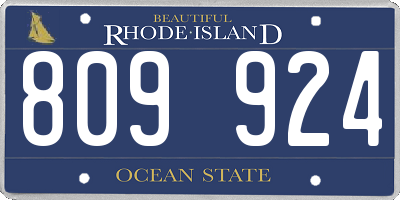 RI license plate 809924