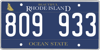 RI license plate 809933